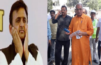 Minister Dharampal Singh and Akhilesh Yadav