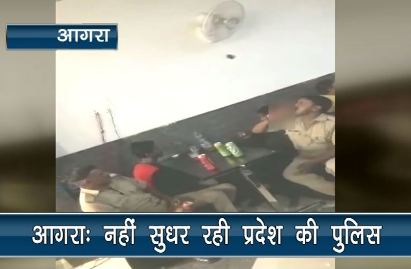 नहीं सुधर रही प्रदेश की पुलिस, आगरा में ऐसा वीडियो हुआ वायरल