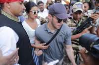 Actress Priyanka Chopra arrives in Jodhpur with singer nick johns