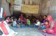 Children are taught dance steps at this Anganwadi center