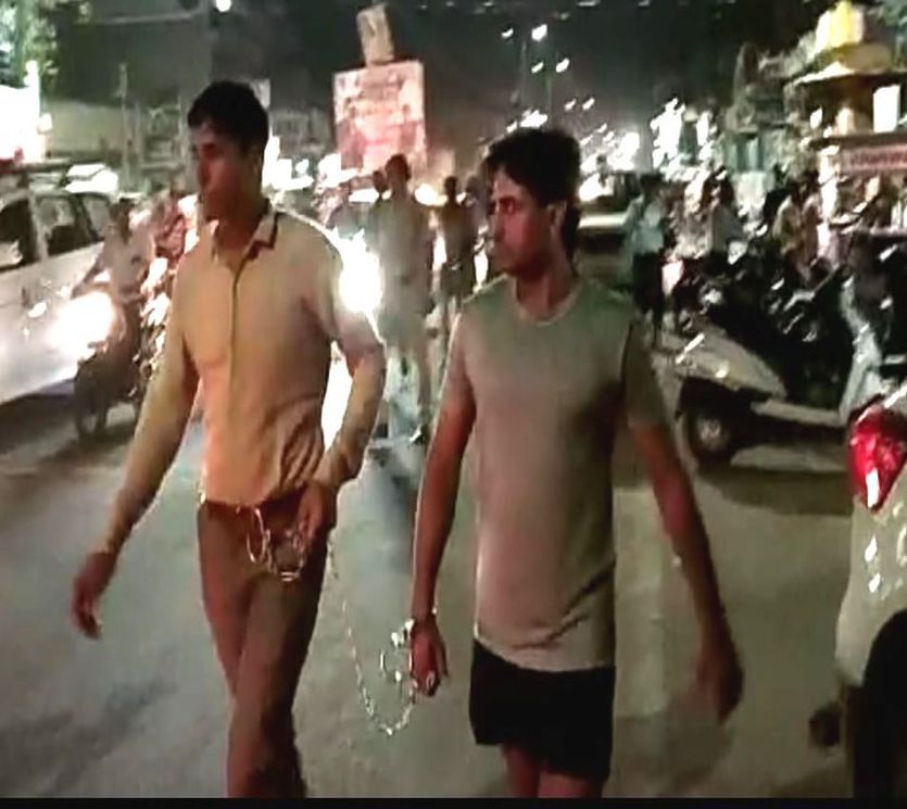 Gangster Subhash Baral walking on roads of sikar Rajasthan