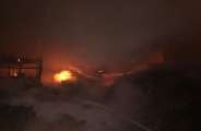 Fire at mid night in a factory located in the residential area