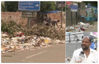 दिल्ली: सफाई कर्मचारियों का हड़ताल 24वें दिन भी रहा जारी, सड़कों पर लगा कूड़े का अंबार