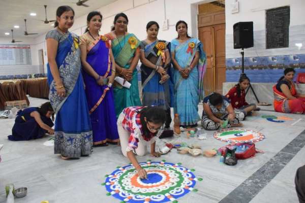Agarwal Mahila Mandal's Rangoli competition in satna