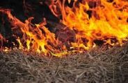 A fire in a tractor trolley crop