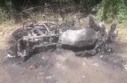 mad man burnt the bike on road in Bundi