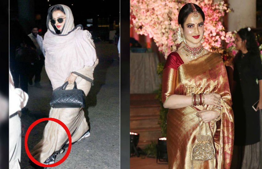 rekha wear shoes on saree know her unknown facts