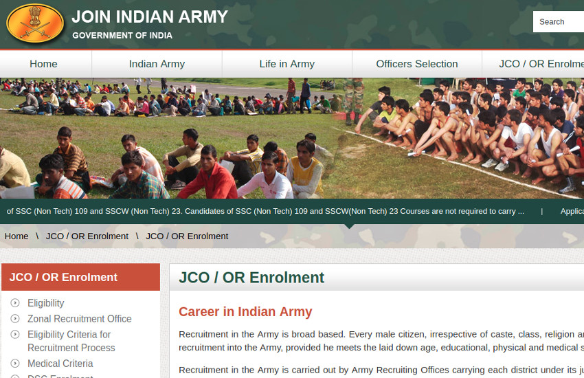Indian Army Recruitment 2018 For the post of havildar