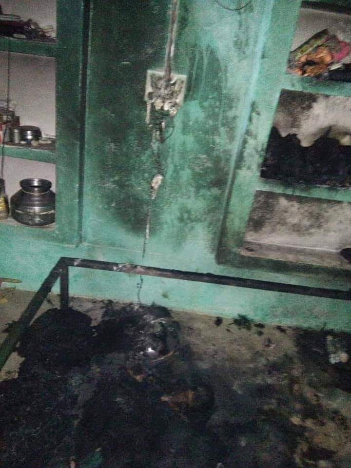 Short circuit burned two months innocent life