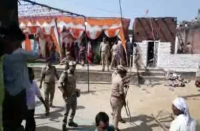 police and villagers