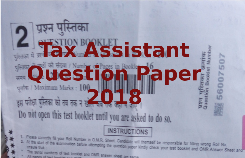 RSMSSB Tax Assistant Question Paper 2018