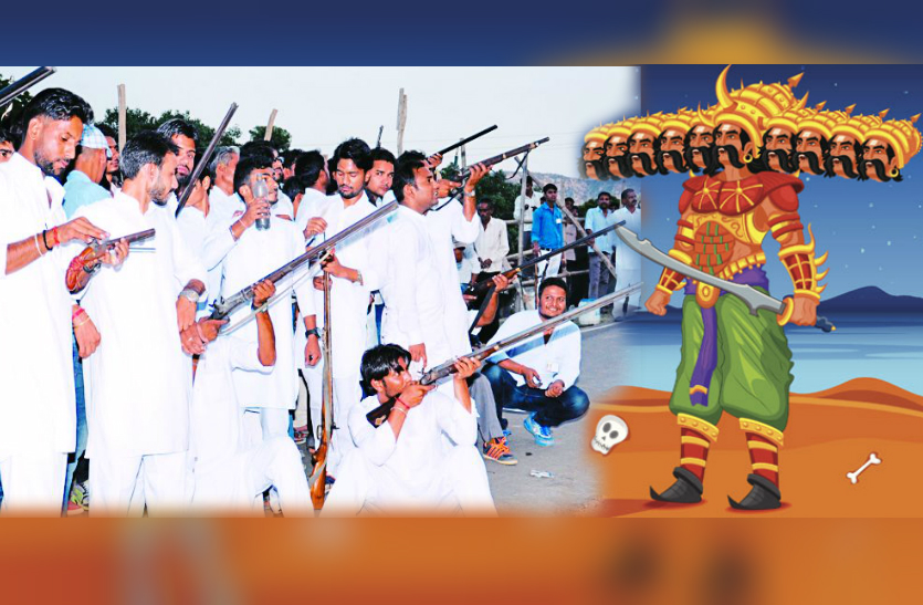 Firing on Dussehra Ravan in Udaipurwati rajasthan