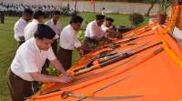 RSS Weapons Worship In Alwar On Dussehra 2018