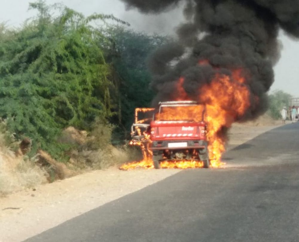 fire in car