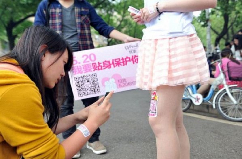 china using girls to do bizarre advertisement