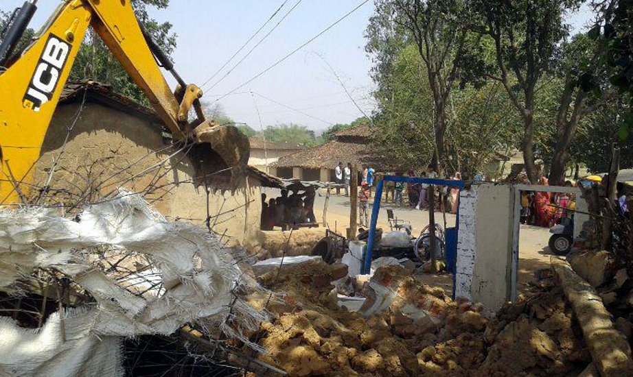 Encroachment on road in Biloniji Residential Plan in Singrauli