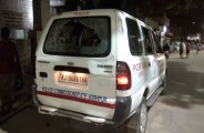 चौकी के बाहर खड़े चेतक वाहन का किया ये हाल