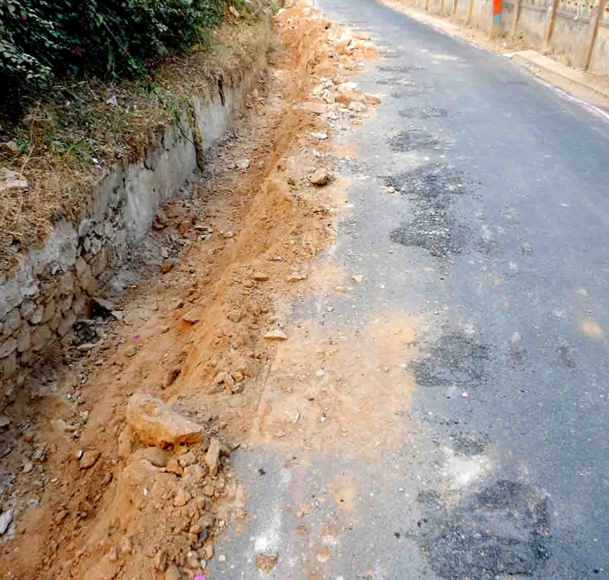 irrigation department damased the new road