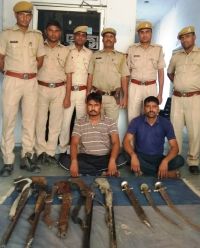 People who were stunned by the police raid in Dhanop village