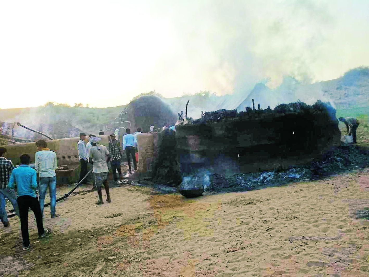 Houses burned by fire
