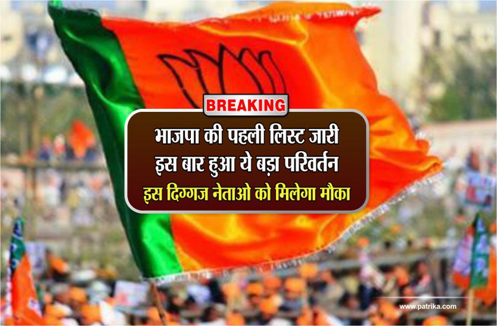 bjp candidate list 2018 mp vidhan sabha
