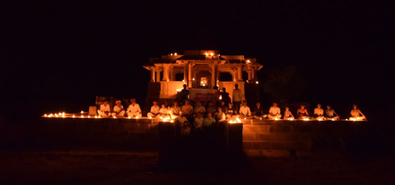 Sun Temple of Devka, flaming with thousands of clay lamps