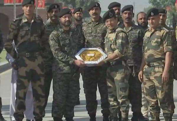BSF and Pakistan Rangers exchanged sweets at Attari-Wagah border today