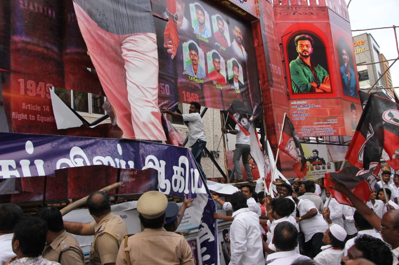 Statewide Protest against tamil film 'SARKAR'