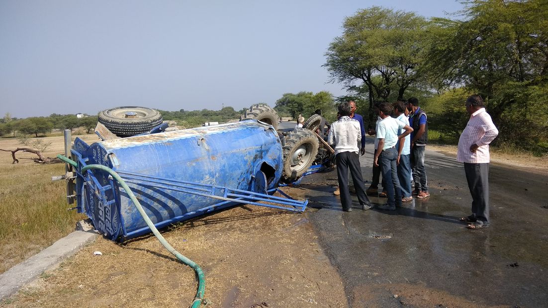 tanker overturned