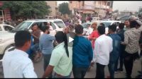 Congress Workers Showing Black flag to Candidate Habibur Rahman