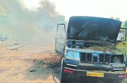 Fire in a moving car