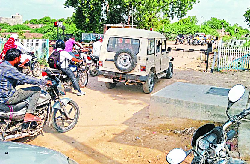 Rail gate opens low, closes more