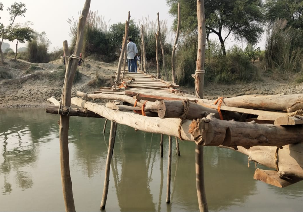 Wood bridge in Shahpur village Ram Sanehi Ghat Barabanki