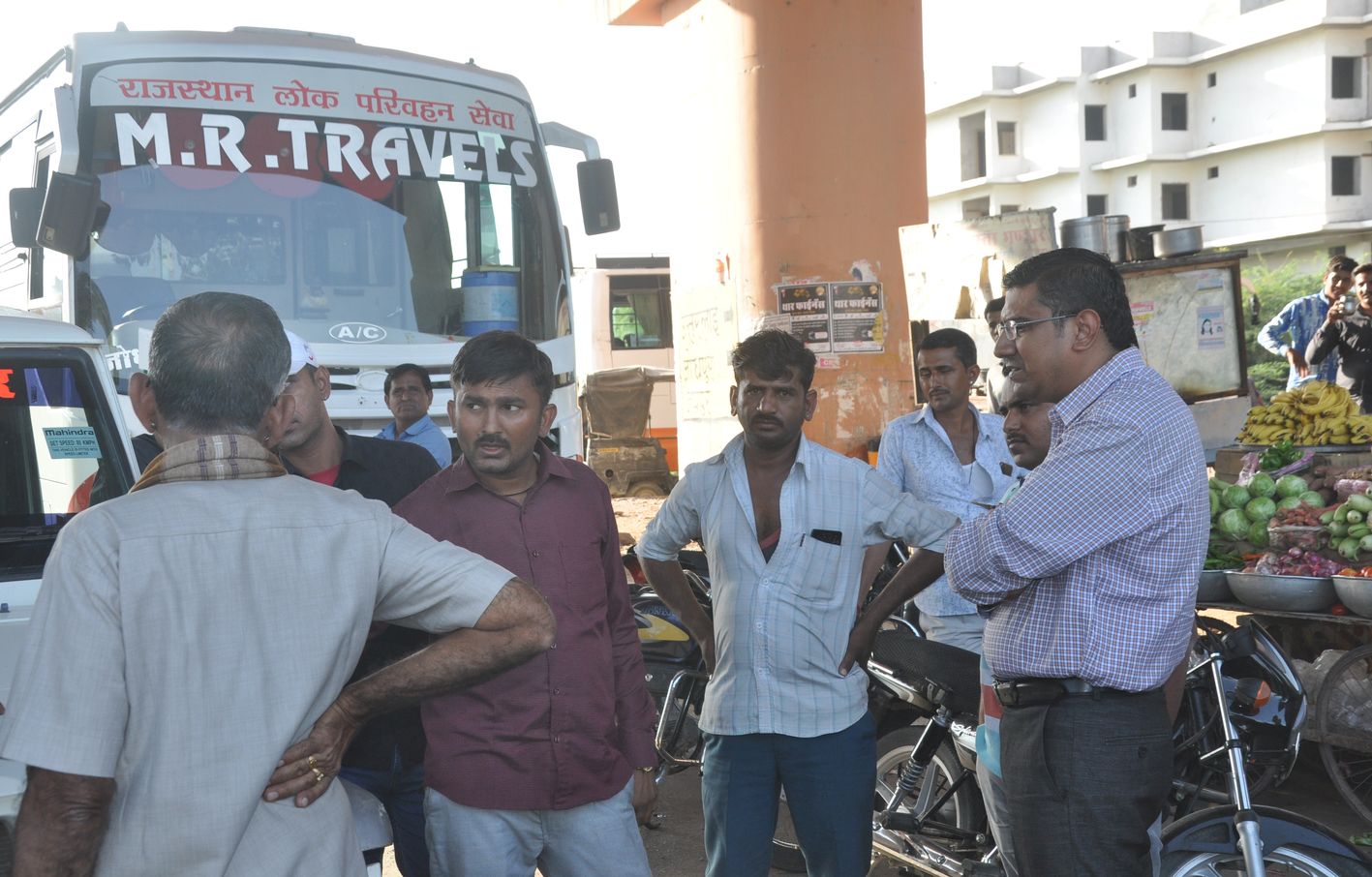 Public transport buses running from time to time of roadways