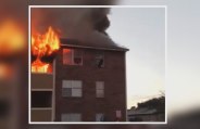 texas building caught tremendous fire people jumped from window