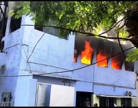 loss of million rupees due to fire in alladat tannery of jajamau