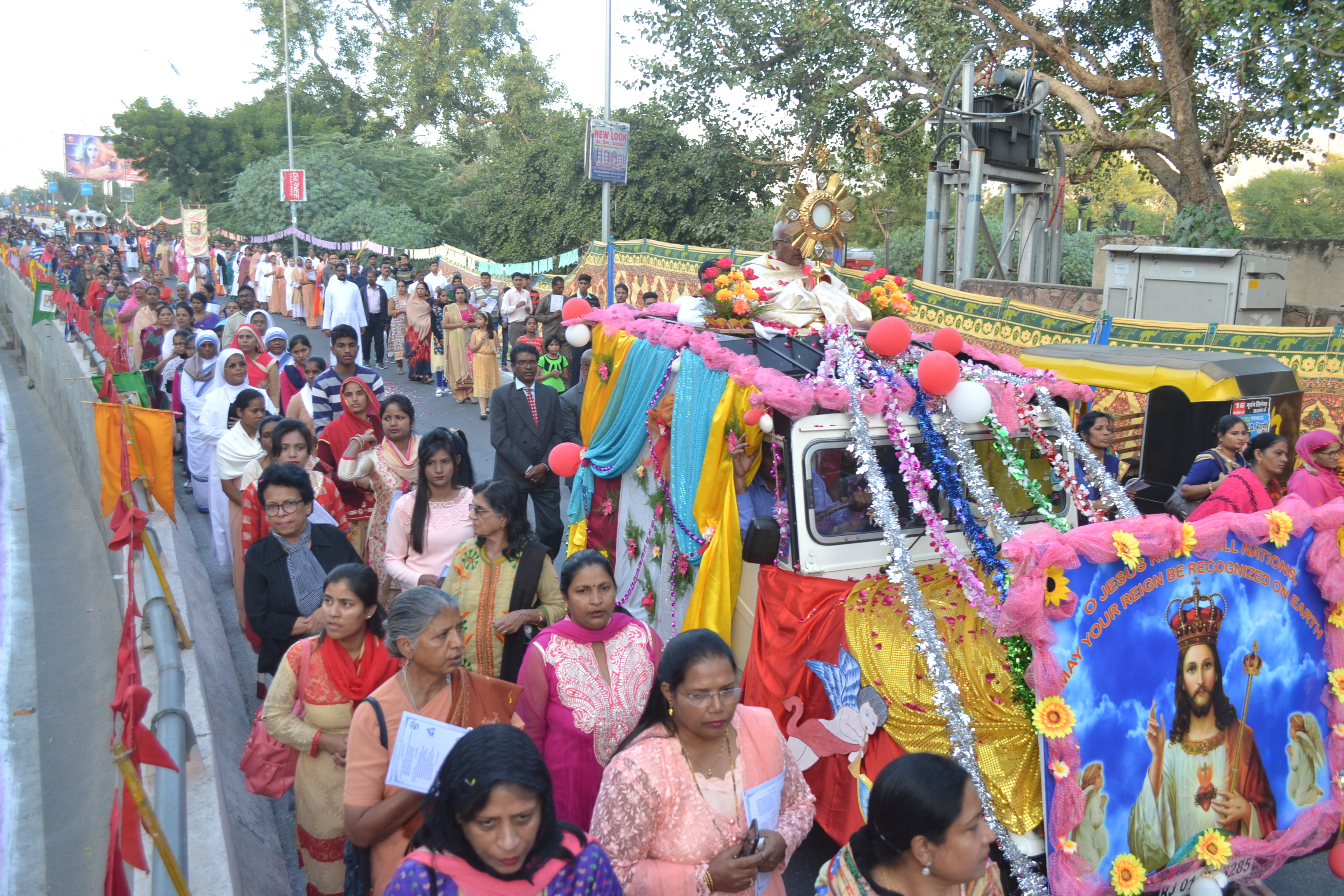 christen community people celebrate khrist king festival
