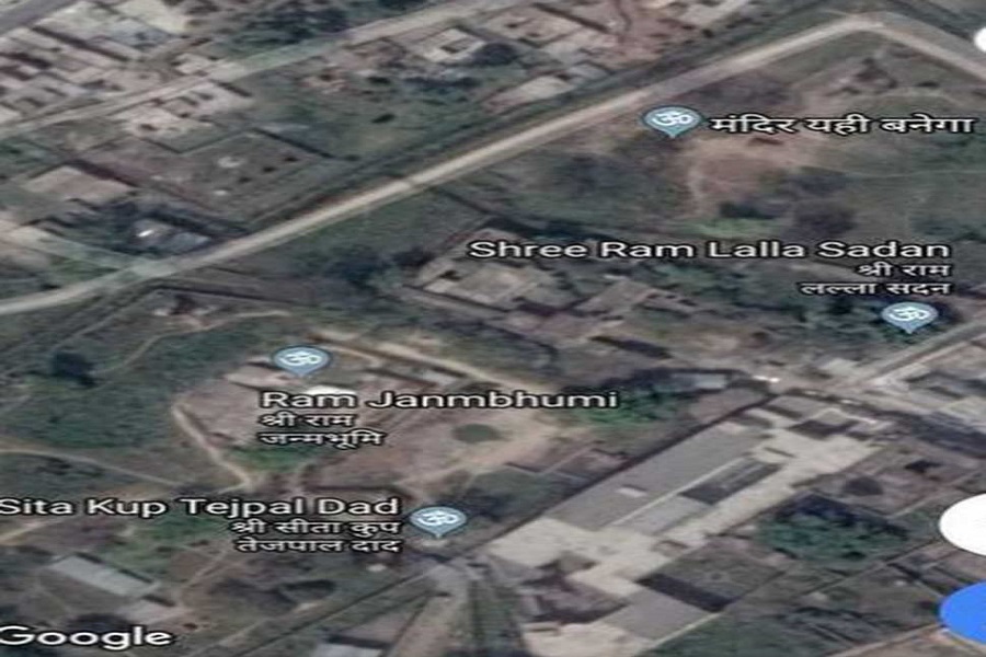 Mandir yahi banega marker shows on google maps