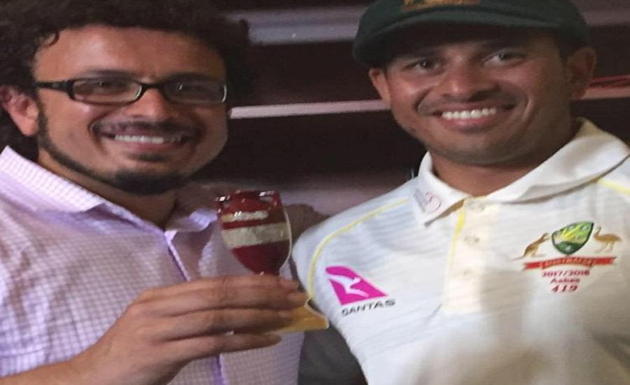 Cricketer Usman Khawaja with brother