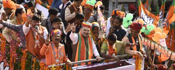 beautiful pics of amit shah's road show in ajmer