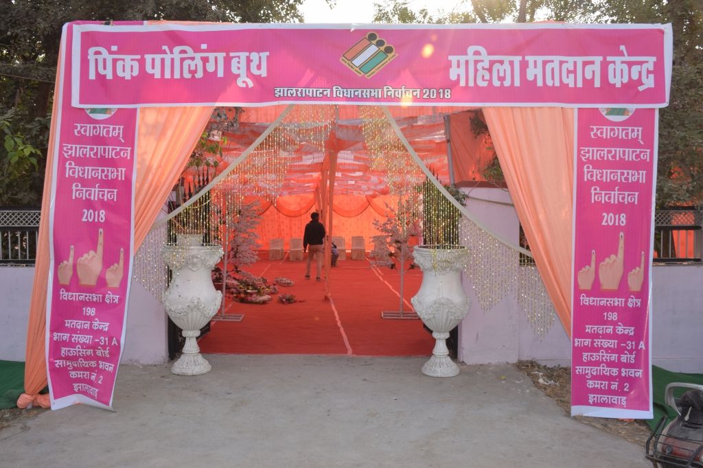 Beautifully decorated Pink Polling booth