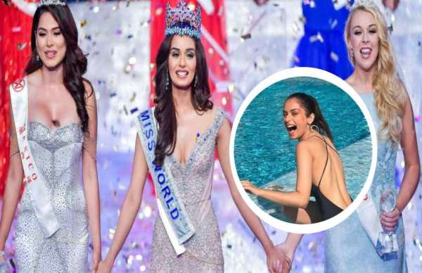manushi chhillar black hot bikini photos viral