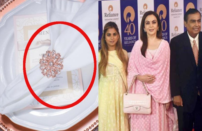 cost of napkin design by manish malhotra in isha ambani wedding