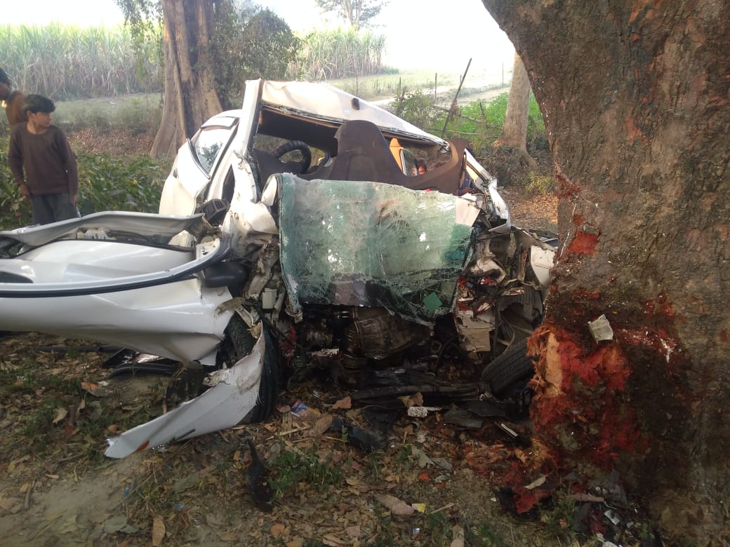 Husband wife died in road accident on Ayodhya Sultanpur highway
