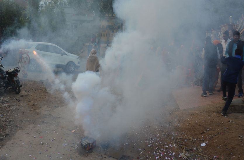 Fire In Congress Workers In Celebration In Alwar