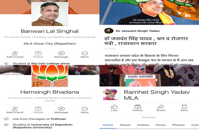 Alwar Politicians Not Updated Their Social Media Accounts