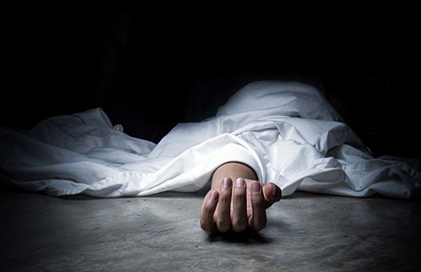 young man Death falling in pit
