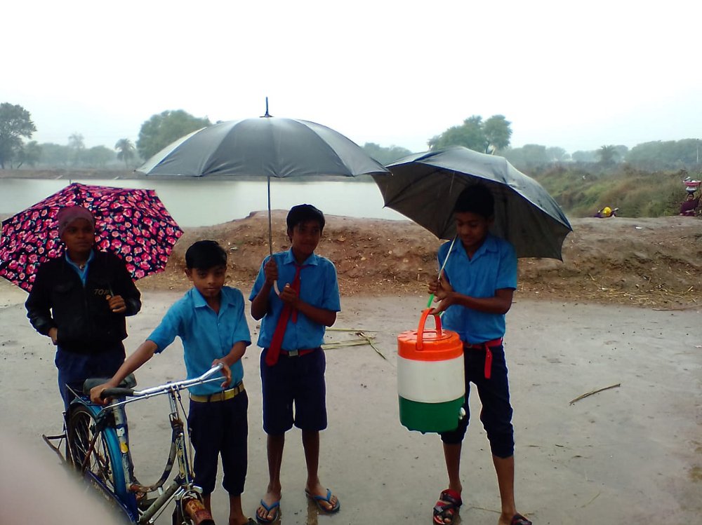 Students are required to bring water from the house.