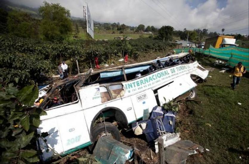 Bus accident in Colombia