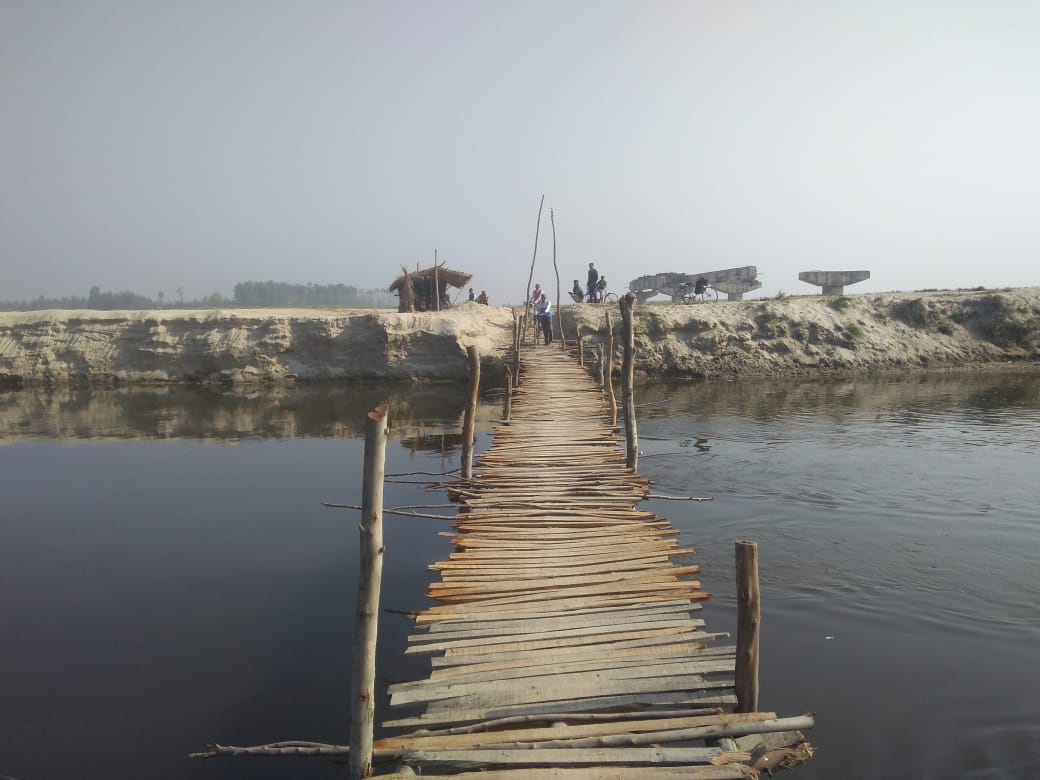 Villagers built bridge on river Ramganga without government help